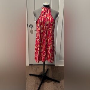 Pink Geometric Patterned Sundress